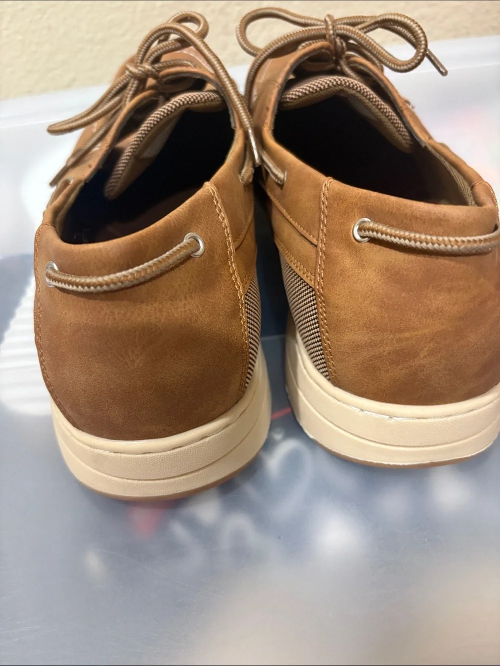 Vostey Cognac Brown Men’s Boat Shoes